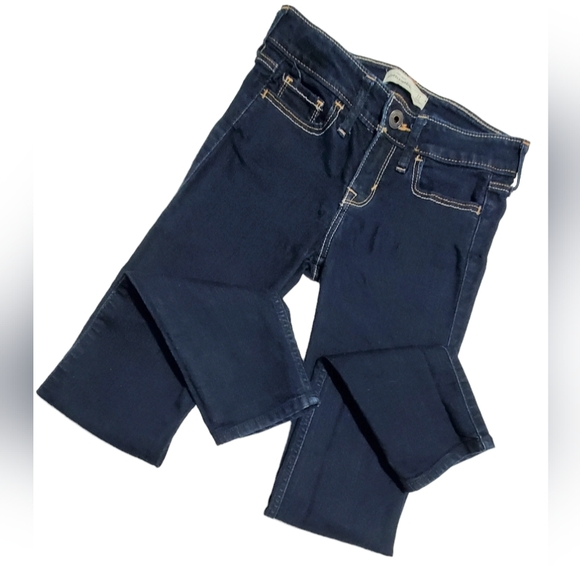 Abercrombie & Fitch Jeans Girls Youth 12 Straight Mid Rise Dark Wash Stretch - Picture 3 of 7